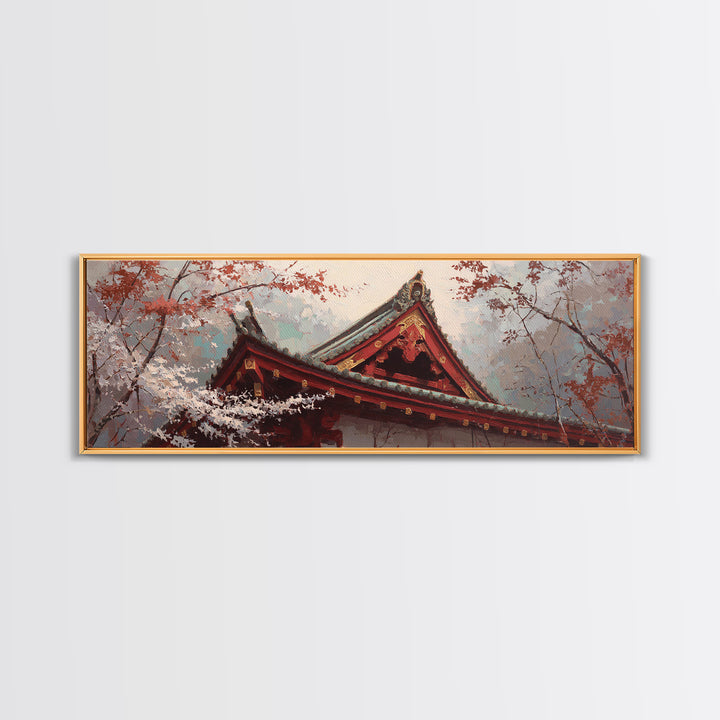 Temple Roof Detail Canvas Print, Asian Inspired Art, Fine Art Print, Living Room Decor, Fine Art, Harmony, Poster, Wall Decor, ASI-3x1-39