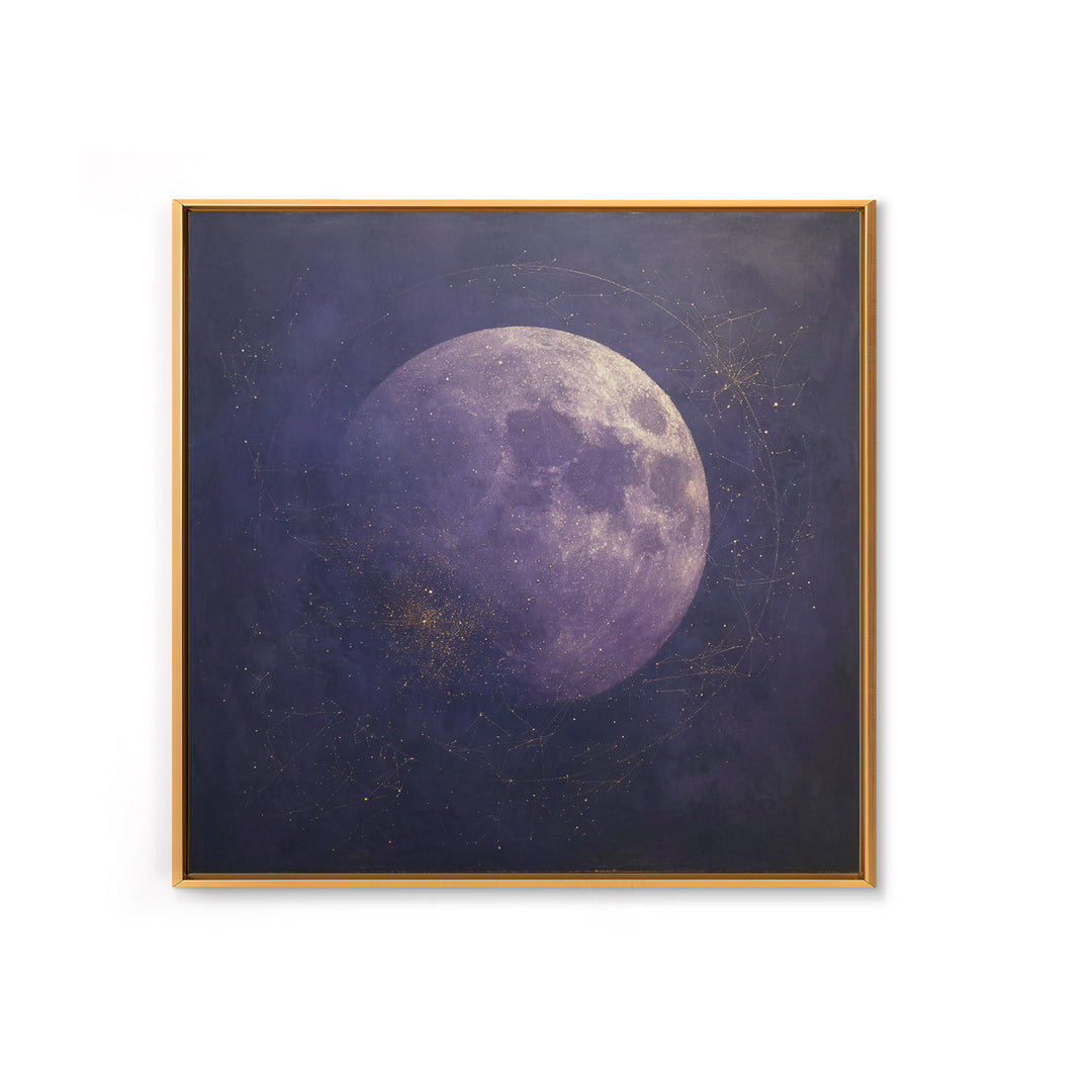 Lunar Phase Composition Canvas Print, Astrology Art, Astrology Wall Art, Living Room Decor, Watercolor Art, Zodiac, AST-1x1-13