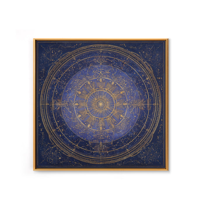 Retro Horoscope Chart Framed Canvas Print, Astrology Art, Wall Decor, Living Room Decor, Fine Art, Zodiac, Home Decor, AST-1x1-21