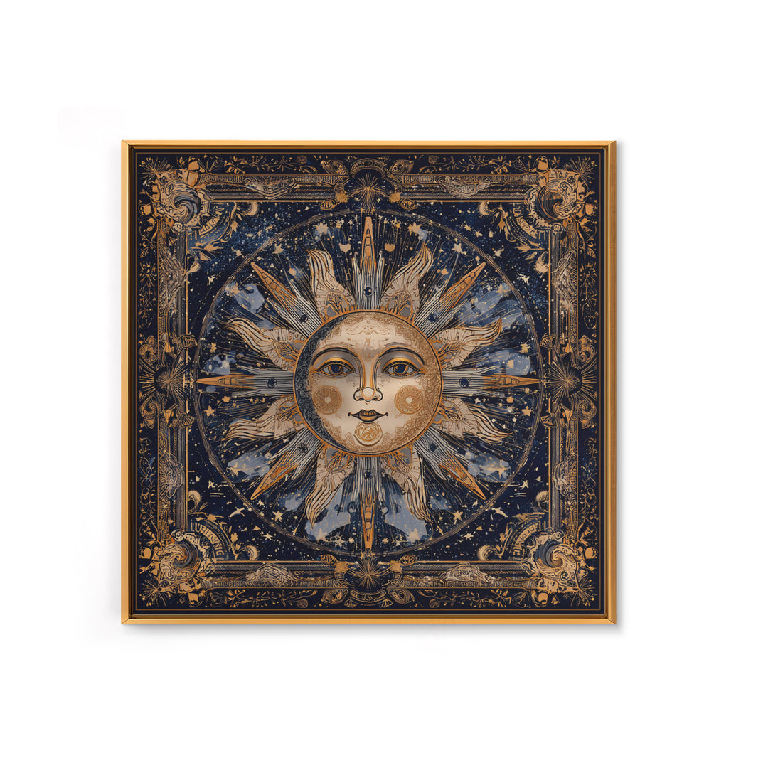 Sun and Moon Faces Canvas Print, Astrology Art, Modern Decor, Living Room Decor, Oil Painting, Zodiac, Art Print, Digital Art, AST-1x1-5