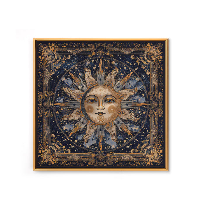 Sun and Moon Faces Canvas Print, Astrology Art, Modern Decor, Living Room Decor, Oil Painting, Zodiac, Art Print, Digital Art, AST-1x1-5