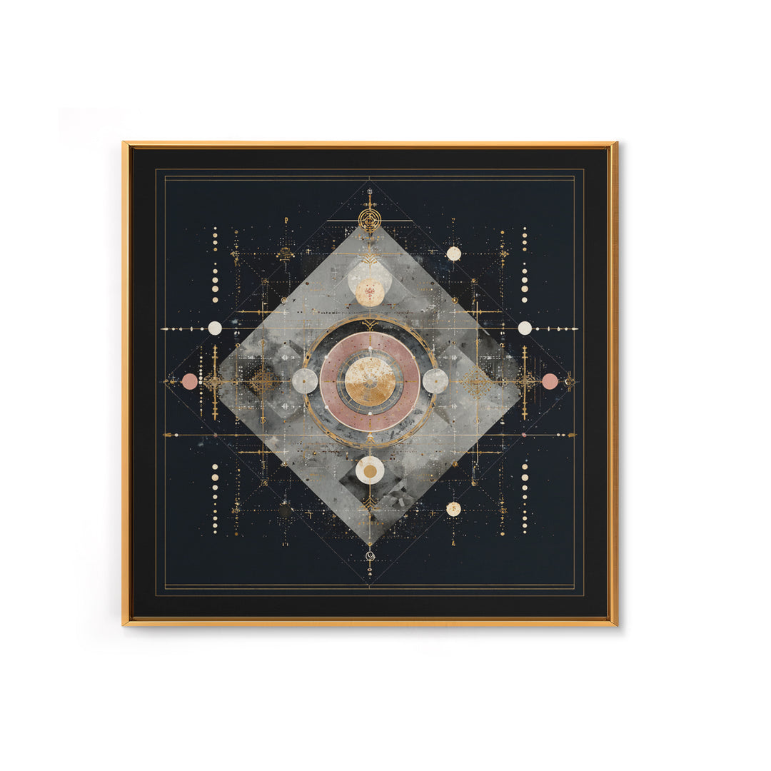 Birth Chart Geometry Canvas Print, Astrology Art, Astrology Wall Art, Living Room Decor, Abstract Art, Zodiac, Contemporary Art, AST-1x1-55