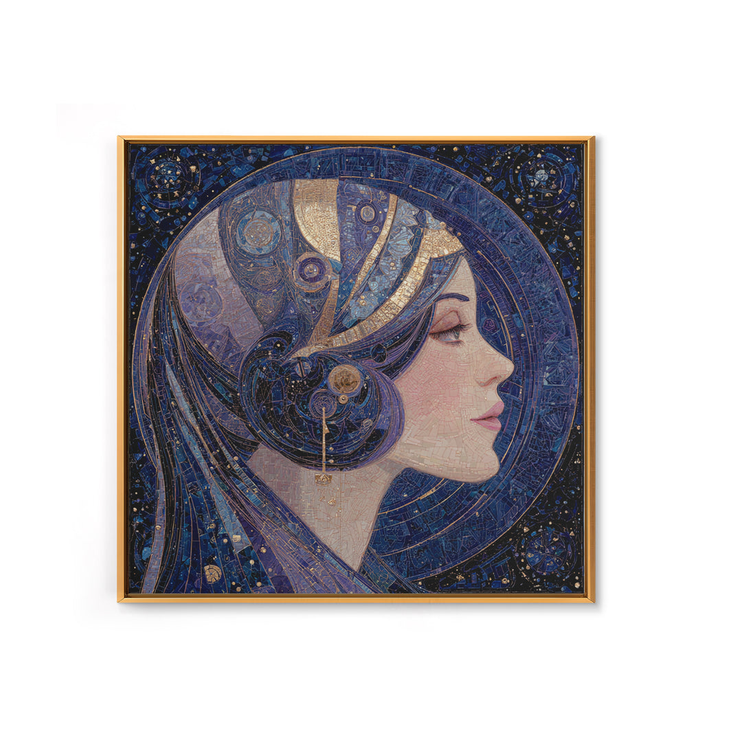 Art Nouveau Zodiac Woman Framed Canvas Print, Astrology Art, Leo Wall Art, Living Room Decor, Fine Art, Zodiac, AST-1x1-72