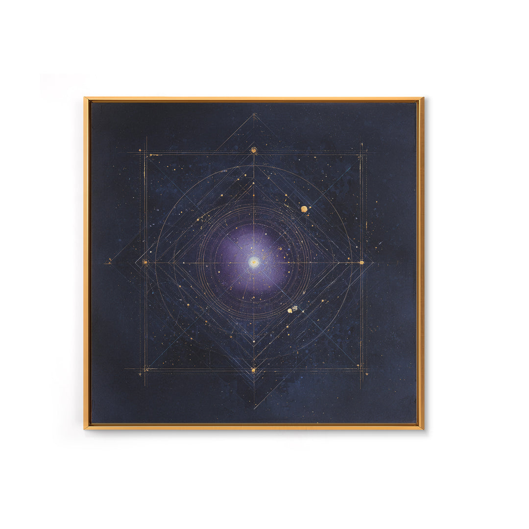 Birth Chart Geometry Framed Canvas Print, Astrology Art, Statement Artwork, Living Room Decor, Fine Art, Zodiac, Digital Art, AST-1x1-79
