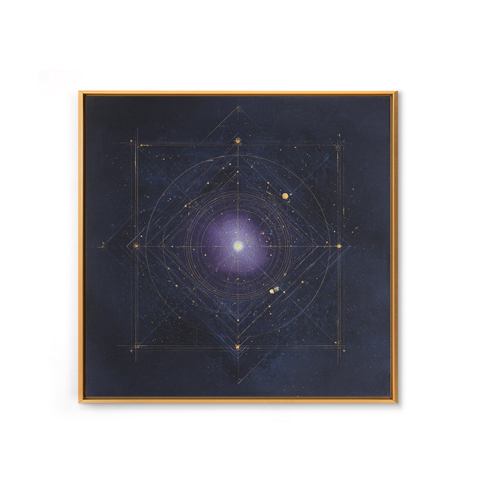 Birth Chart Geometry Framed Canvas Print, Astrology Art, Statement Artwork, Living Room Decor, Fine Art, Zodiac, Digital Art, AST-1x1-79