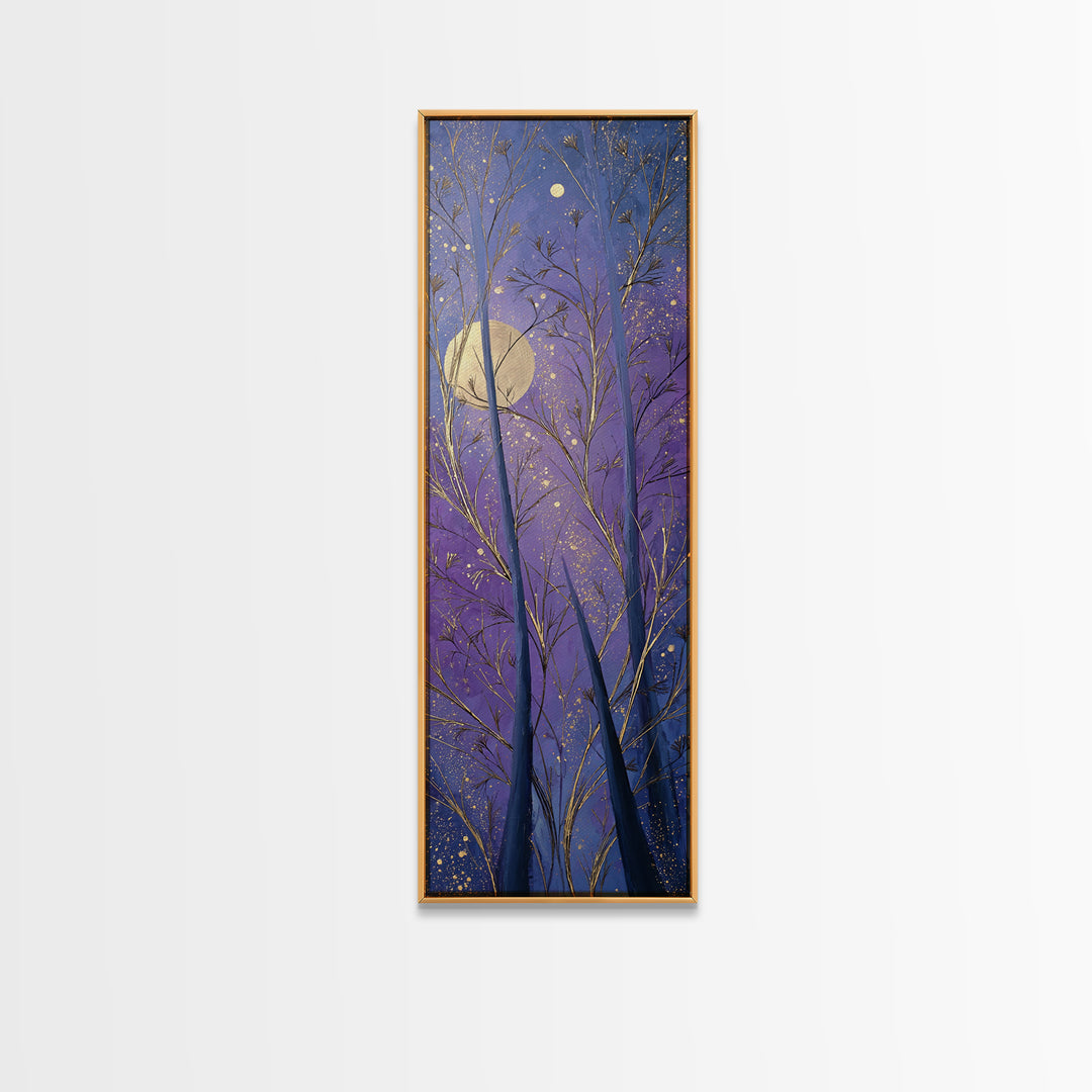 Cosmic Archer Silhouette Beneath a Violet Sky Framed Canvas Print, Astrology Art, Modern Decor, Living Room Decor, Zodiac, AST-1x3-50