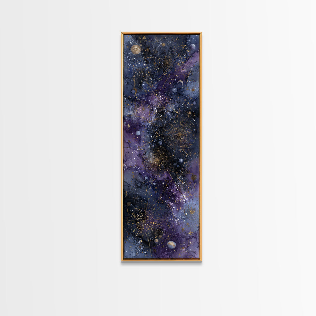 Scorpio Formed from Stars and Jeweled Shadows Framed Canvas Print, Astrology Art, Neutral Decor, Living Room Decor, Zodiac, AST-1x3-70