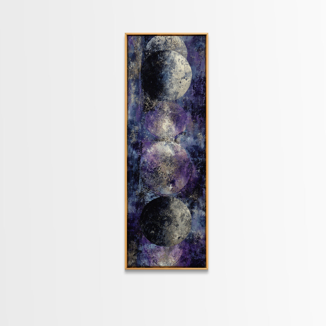 Lunar Phase Composition Canvas Print, Astrology Art, Cat Art, Living Room Decor, Zodiac, Zodiac Wall Art, Leo Wall Art, AST-1x3-73