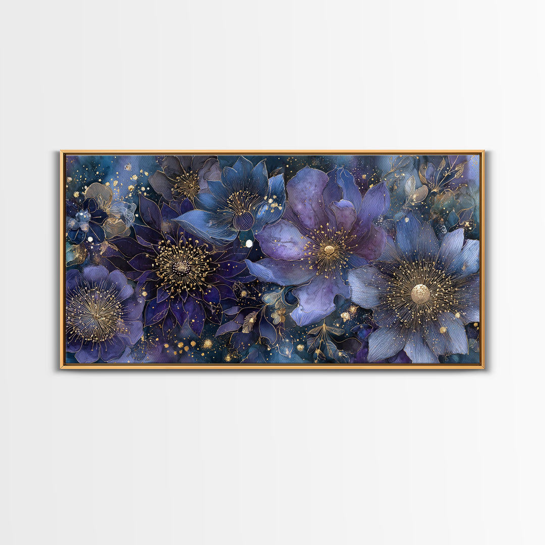 Dreamlike Night Garden Canvas Print, Astrology Art, Home Decor, Living Room Decor, Fine Art, Zodiac, Celestial Decor, AST-2x1-66