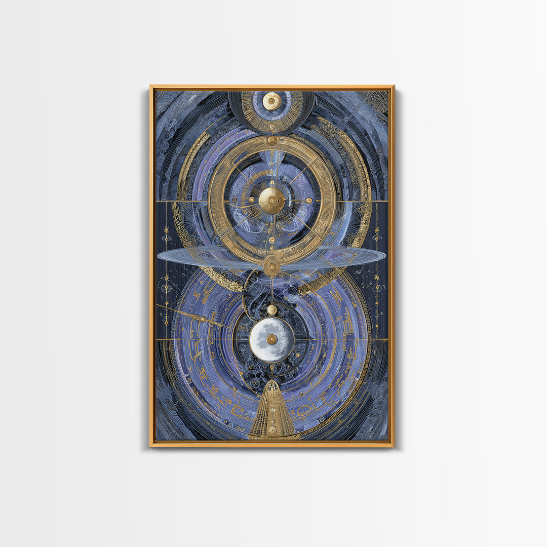 Planetary Still Life Framed Canvas Print, Astrology Art, Digital Art, Living Room Decor, Fine Art, Zodiac, Celestial Wall Art, AST-2x3-100