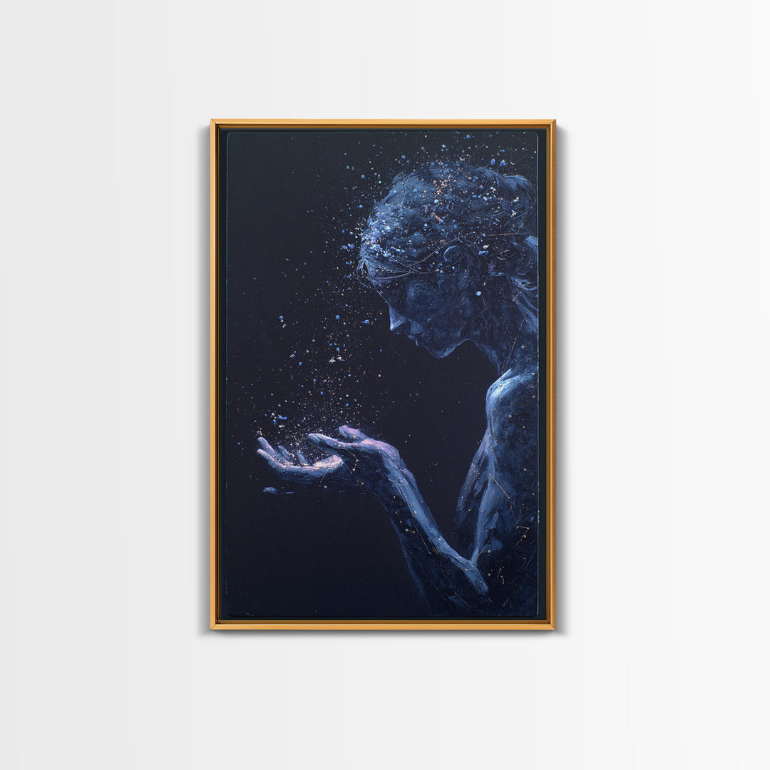 Water Bearer Figure Pouring a River of Canvas Print, Astrology Art, Printable Wall Art, Living Room Decor, Fine Art, Zodiac, AST-2x3-23