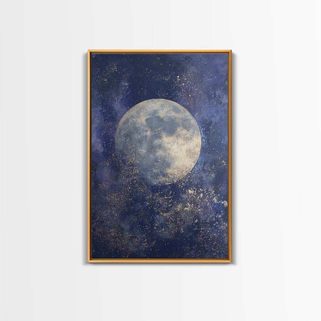Lunar Phase Composition Canvas Print, Astrology Art, Cat Art, Living Room Decor, Zodiac, Zodiac Wall Art, Leo Wall Art, AST-2x3-45