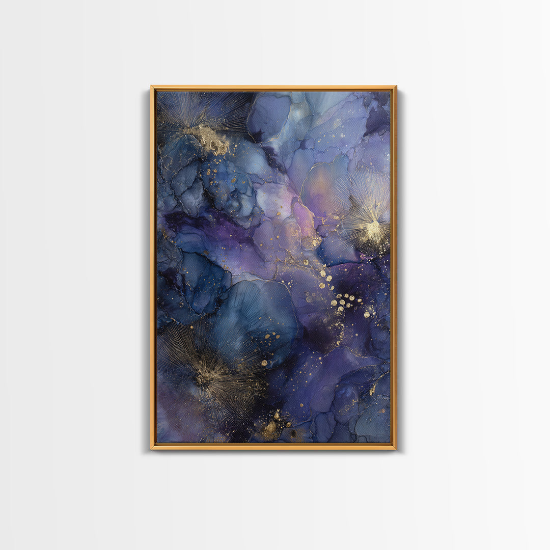 Dreamlike Night Garden Canvas Print, Astrology Art, Living Room Decor, Watercolor Art, Zodiac, Dtf Print, Celestial Wall Art, AST-2x3-54