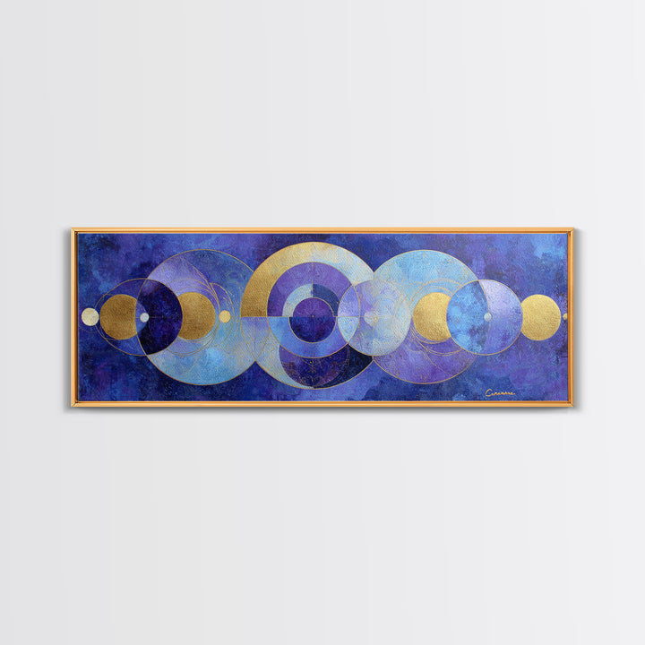 Celestial Twins Surrounded by Mirrored Moons Canvas Print, Astrology Art, Leo Wall Art, Living Room Decor, Abstract Art, Zodiac, AST-3x1-25