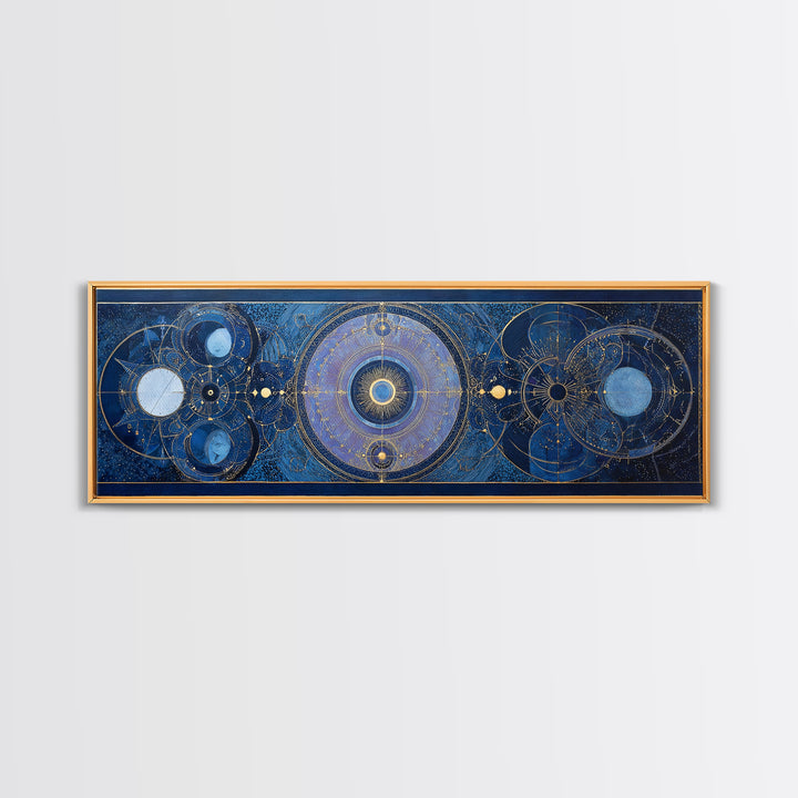 Birth Chart Geometry Framed Canvas Print, Astrology Art, Digital Wall Art, Living Room Decor, Fine Art, Zodiac, Astronomy Art, AST-3x1-47