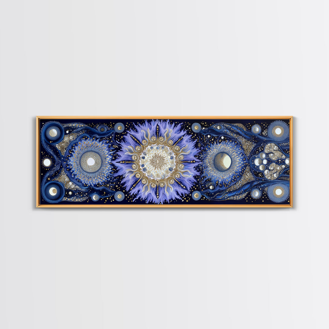 Capricorn Sea Goat Emerging from Cosmic Waves Framed Canvas Print, Astrology Art, Art Print, Living Room Decor, Zodiac, AST-3x1-59