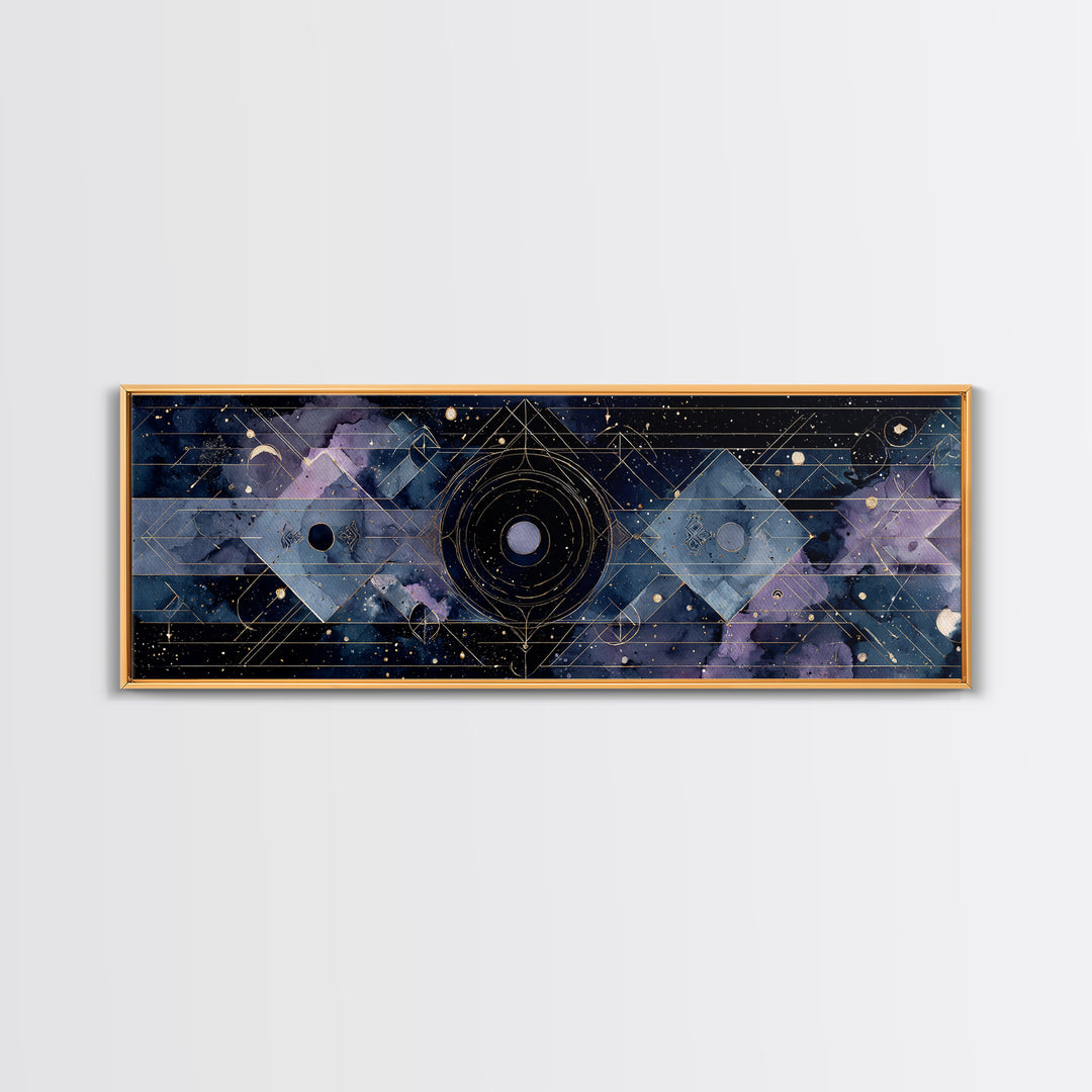 Birth Chart Geometry Canvas Print, Astrology Art, Digital Wall Art, Living Room Decor, Fine Art, Zodiac, Astronomy Art, AST-3x1-95