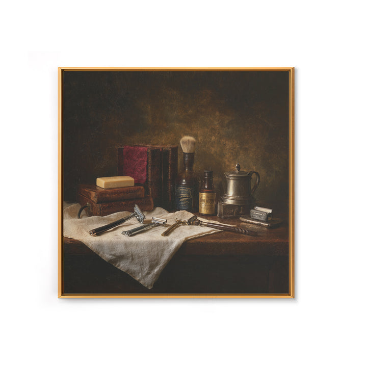 Classic Mustache Chart Illustrated Framed Canvas Print, Barbershop Art, Luxury Decor, Barbershop Decor, Fine Art, Grooming, BAA-1x1-88