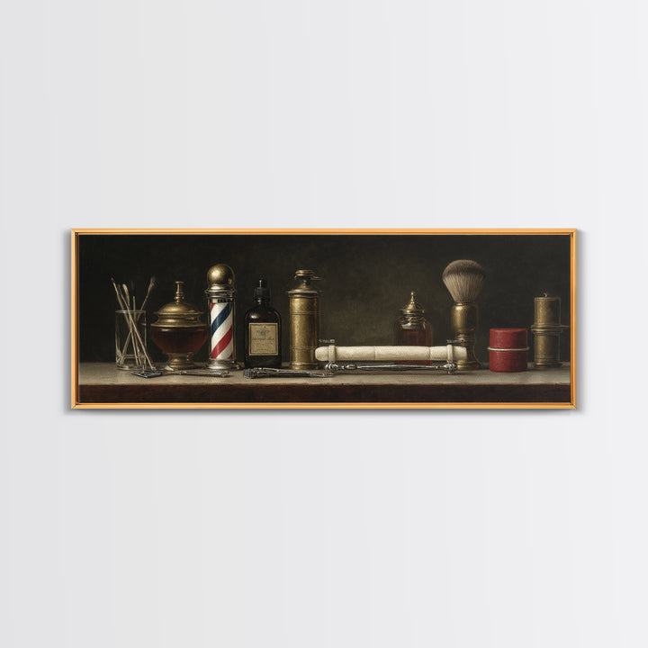 Classic Mustache Chart Illustrated Canvas Print, Barbershop Art, Wall Art, Barbershop Decor, Fine Art, Grooming, Black Wall Art, BAA-3x1-80