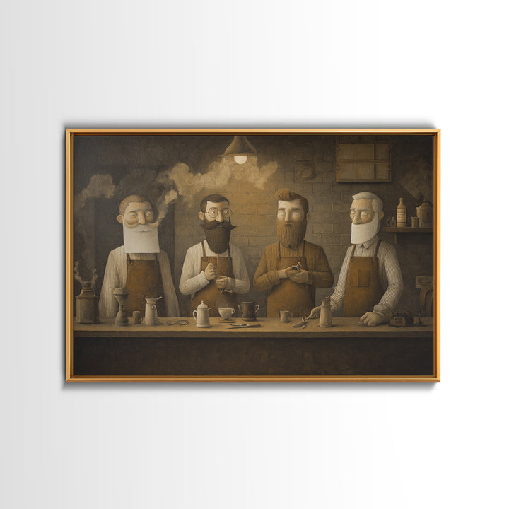 Barber Shop Quartet Musical Poster Without Interior Canvas Print, Barbershop Art, Unique Wall Art, Barbershop Decor, Grooming, BAA-3x2-25