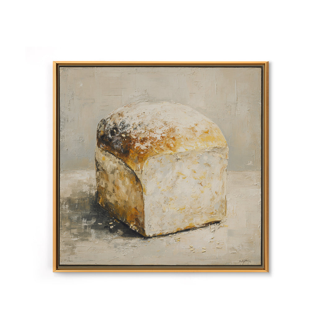 Freshly Baked Bread Framed Canvas Print, Bed and Breakfast Art, Abstract Art, Living Room Decor, Fine Art, Coffee Art, BAB-1x1-44