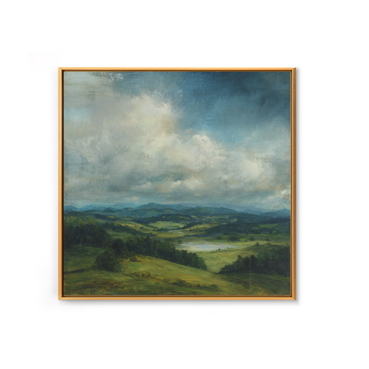 Classic Landscape with Rolling Green Hills Canvas Print, Bed and Breakfast Art, Wall Decor, Living Room Decor, BAB-1x1-48