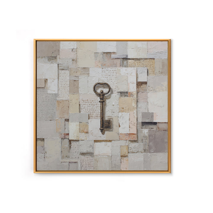Antique Key and Handwritten Letter Arrangement Without Canvas Print, Bed and Breakfast Art, Wall Decor, Living Room Decor, BAB-1x1-81