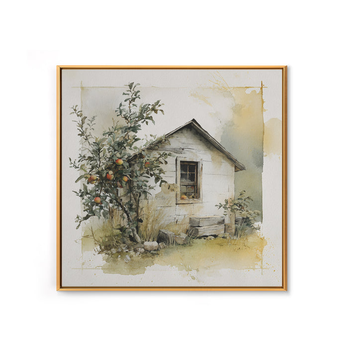 Apple Orchard Scene Canvas Print, Bed and Breakfast Art, Minimalist Decor, Living Room Decor, Fine Art, Abstract Art, BAB-1x1-85