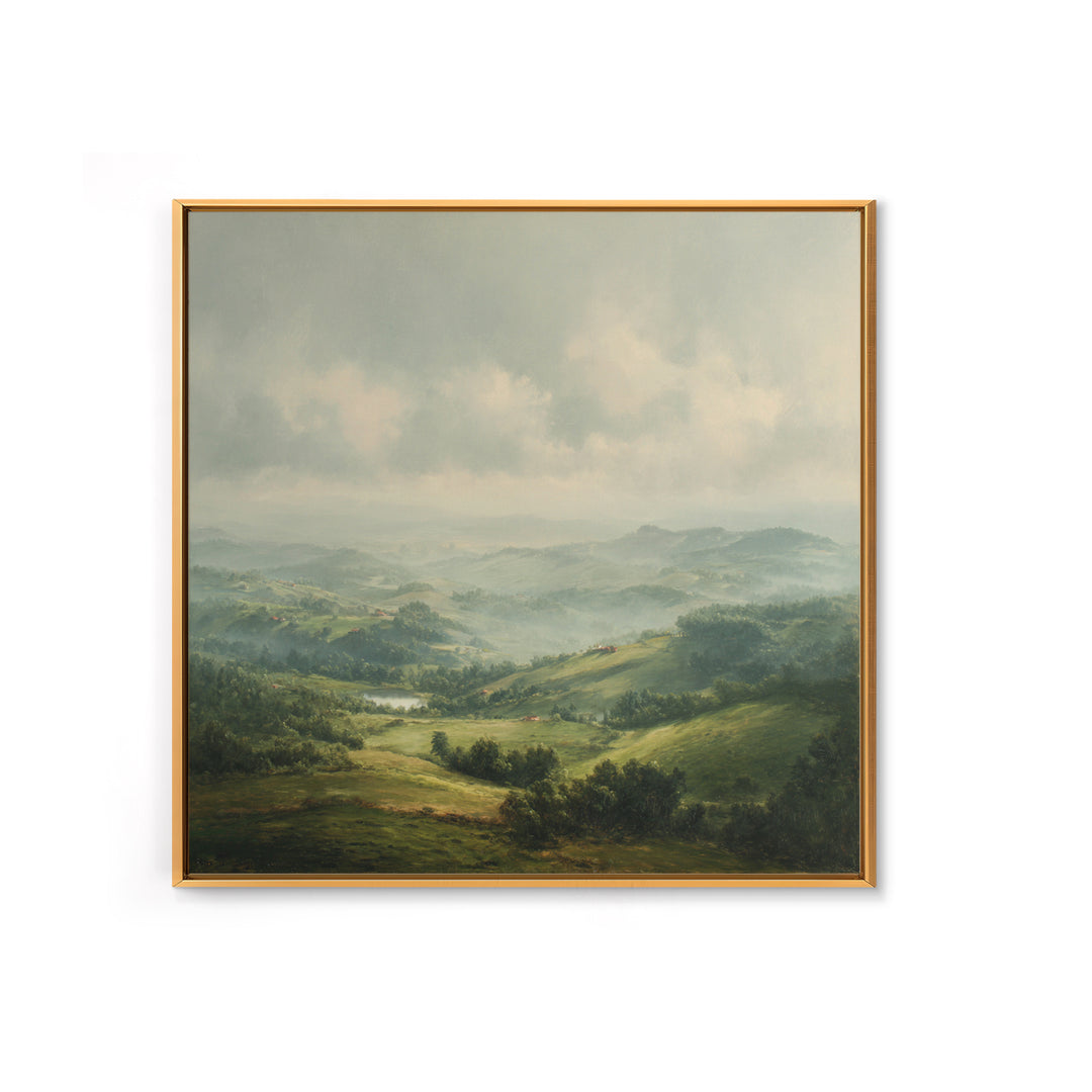 Classic Landscape with Rolling Green Hills Canvas Print, Bed and Breakfast Art, Art Print, Living Room Decor, BAB-1x1-96