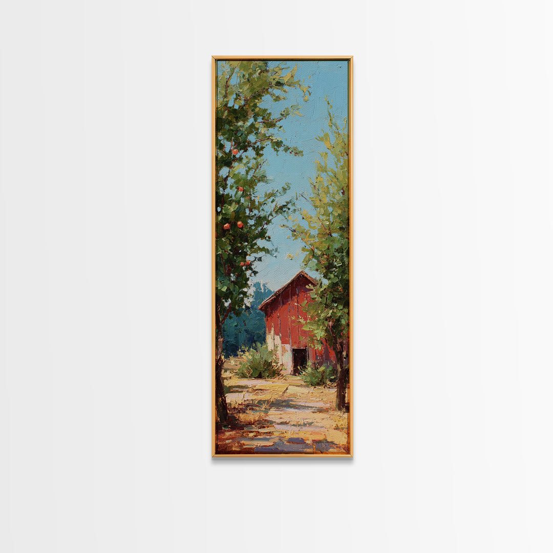 Apple Orchard Scene Canvas Print, Bed and Breakfast Art, Canvas Wall Art, Living Room Decor, Fine Art, Above Bed Decor, BAB-1x3-25