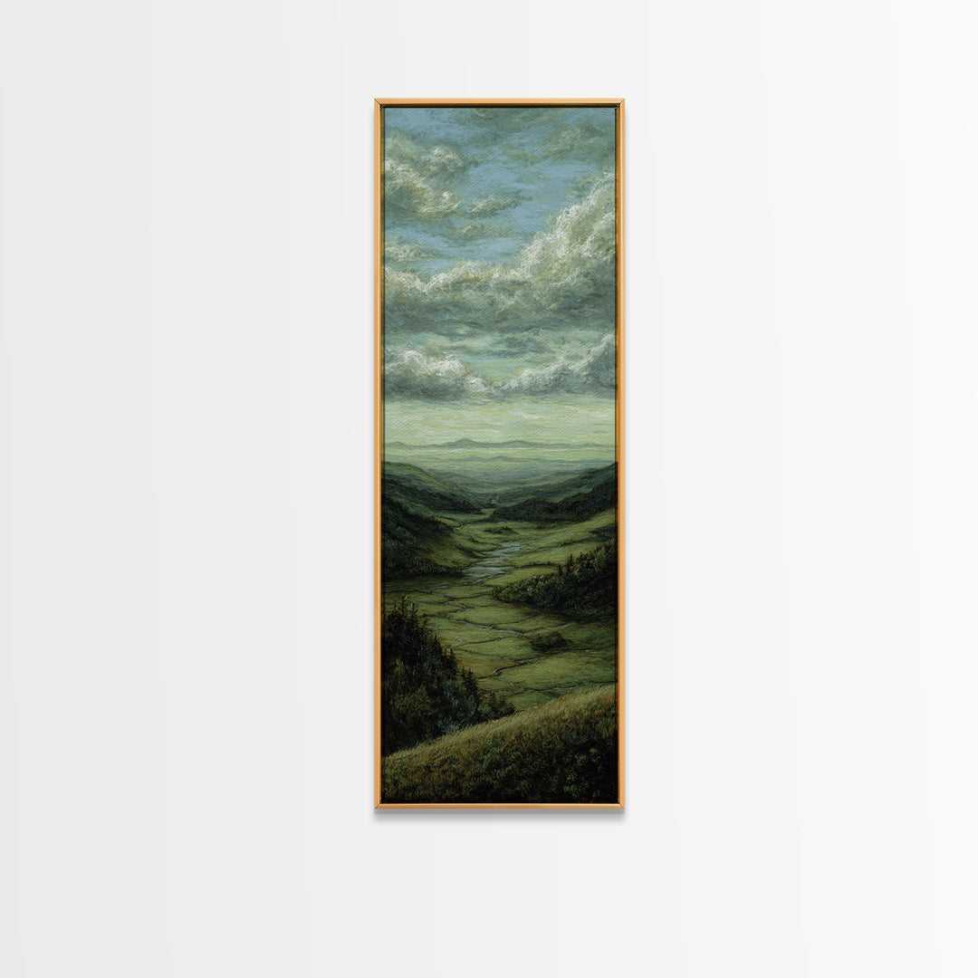 Classic Landscape with Rolling Green Hills Canvas Print, Bed and Breakfast Art, Art Print, Living Room Decor, BAB-1x3-36