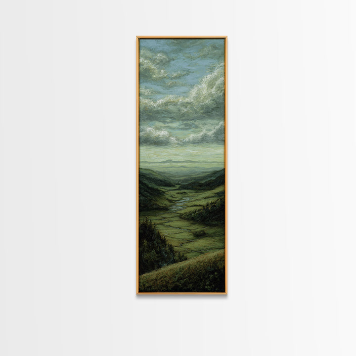 Classic Landscape with Rolling Green Hills Canvas Print, Bed and Breakfast Art, Art Print, Living Room Decor, BAB-1x3-36