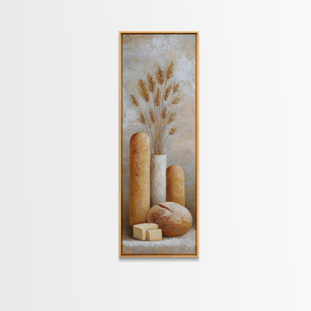 Freshly Baked Bread Canvas Print, Bed and Breakfast Art, Dopamine Decor, Living Room Decor, Fine Art, Bedroom Art, BAB-1x3-56
