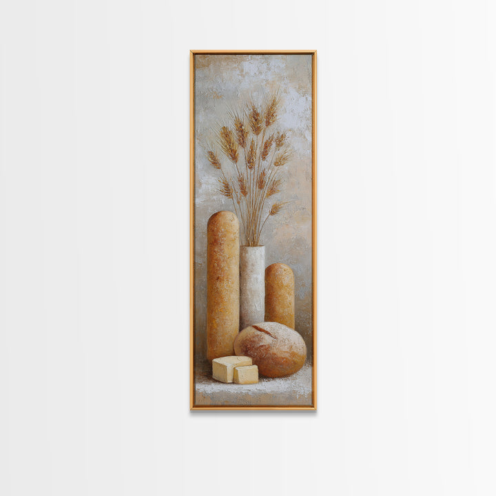 Freshly Baked Bread Canvas Print, Bed and Breakfast Art, Dopamine Decor, Living Room Decor, Fine Art, Bedroom Art, BAB-1x3-56