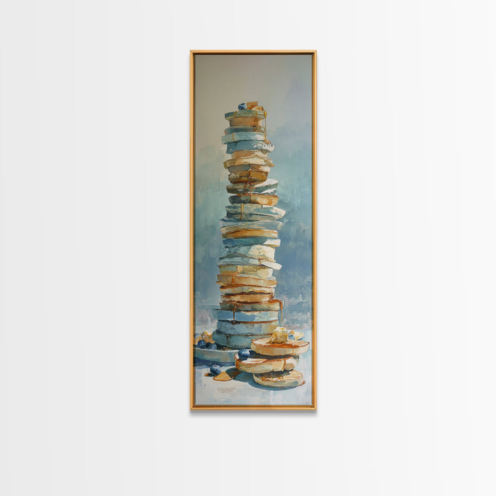 Blueberry Pancakes Still Life Canvas Print, Bed and Breakfast Art, Bedroom Wall Art, Living Room Decor, Fine Art, BAB-1x3-68