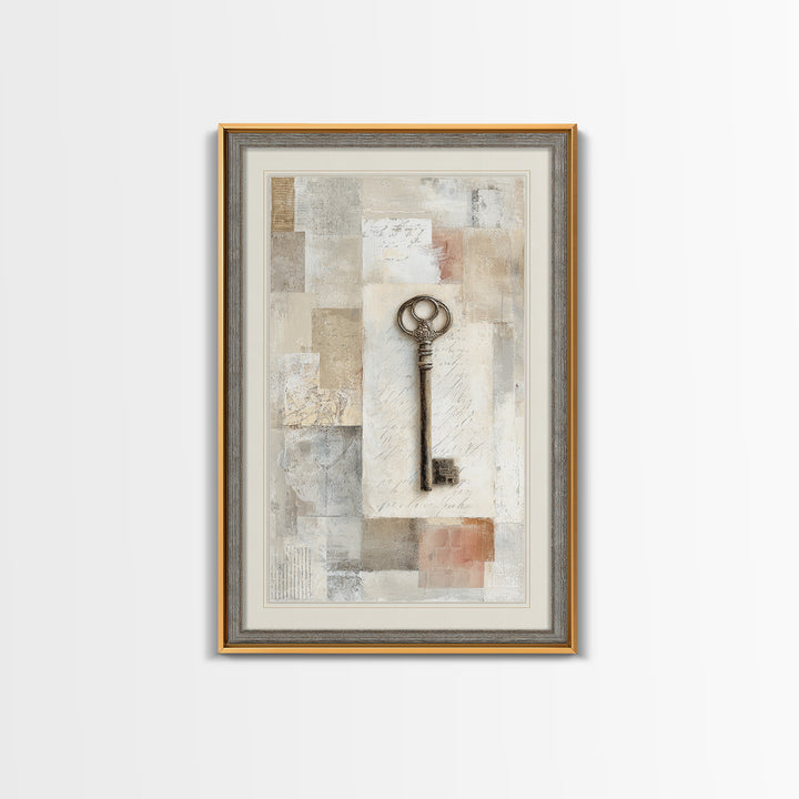 Antique Key and Handwritten Letter Arrangement Without Canvas Print, Bed and Breakfast Art, Bedroom Decor, Living Room Decor, BAB-2x3-41