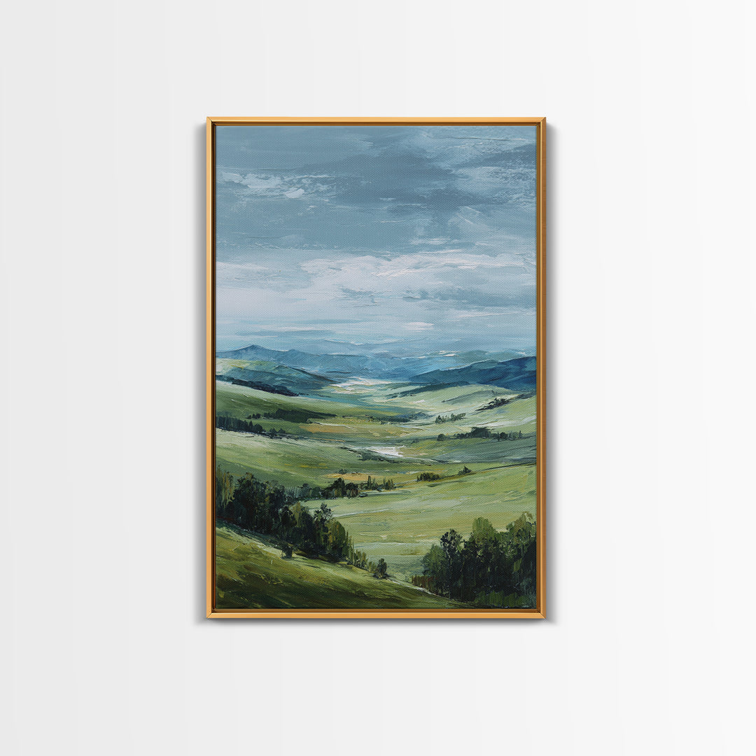 Classic Landscape with Rolling Green Hills Canvas Print, Bed and Breakfast Art, Printable Wall Art, Living Room Decor, BAB-2x3-80
