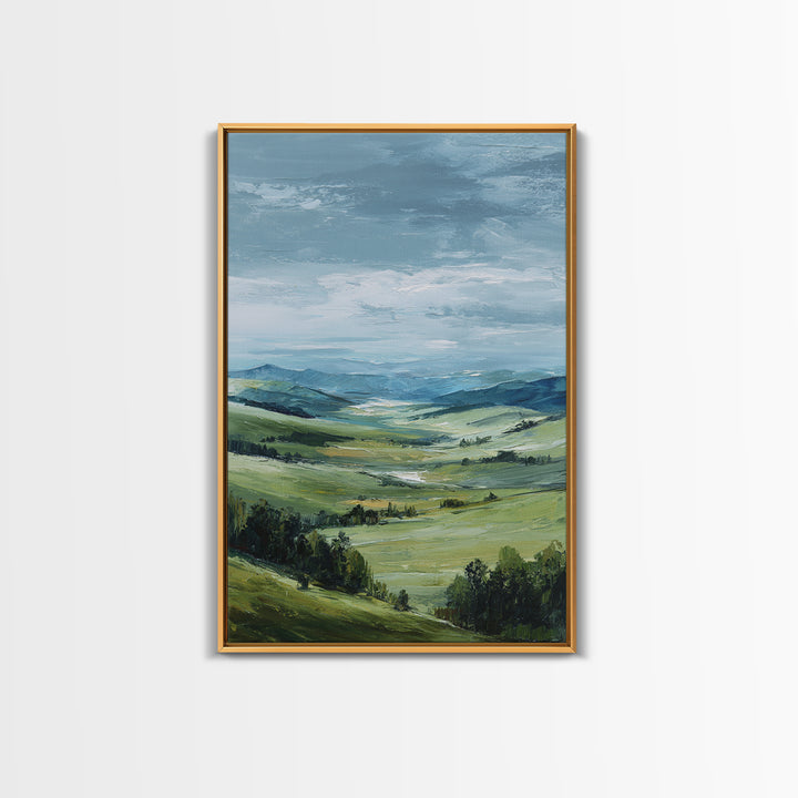 Classic Landscape with Rolling Green Hills Canvas Print, Bed and Breakfast Art, Printable Wall Art, Living Room Decor, BAB-2x3-80