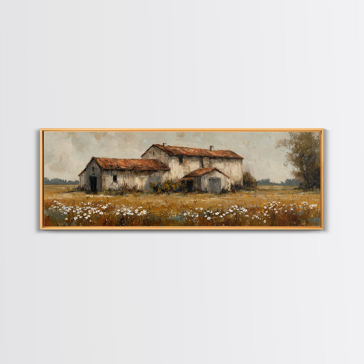 Rooster and Wildflower Country Portrait Canvas Print, Bed and Breakfast Art, Rustic Home Decor, Living Room Decor, Fine Art, BAB-3x1-11