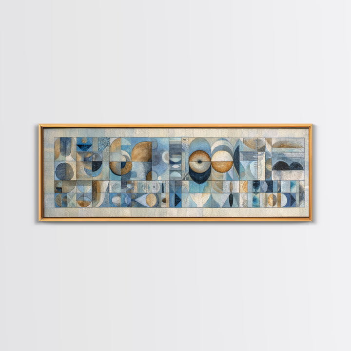 Quilt Pattern Folk Art Composition Framed Canvas Print, Bed and Breakfast Art, Printable, Living Room Decor, Fine Art, BAB-3x1-99