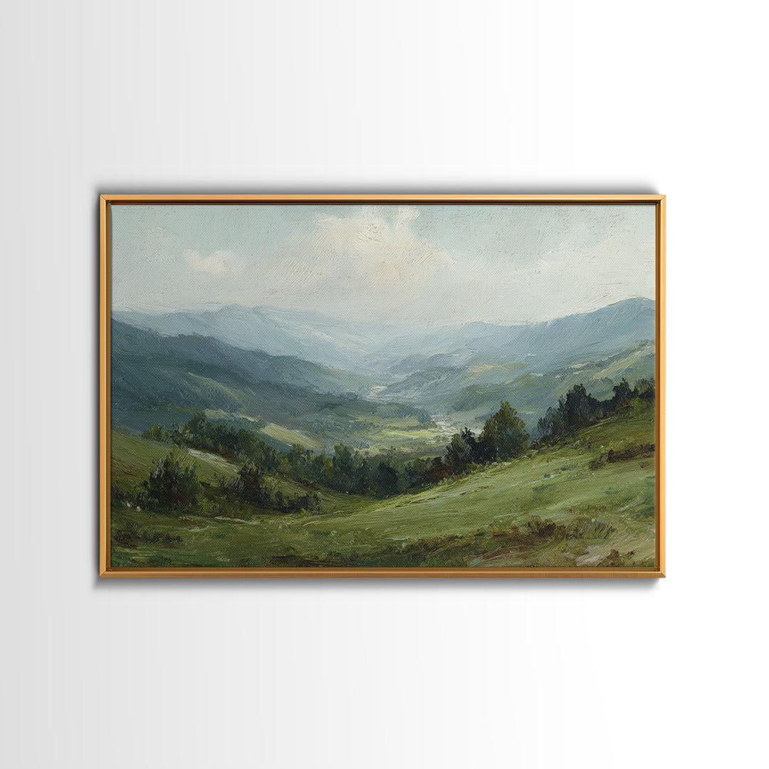 Classic Landscape with Rolling Green Hills Canvas Print, Bed and Breakfast Art, Bedroom Wall Decor, Living Room Decor, BAB-3x2-28