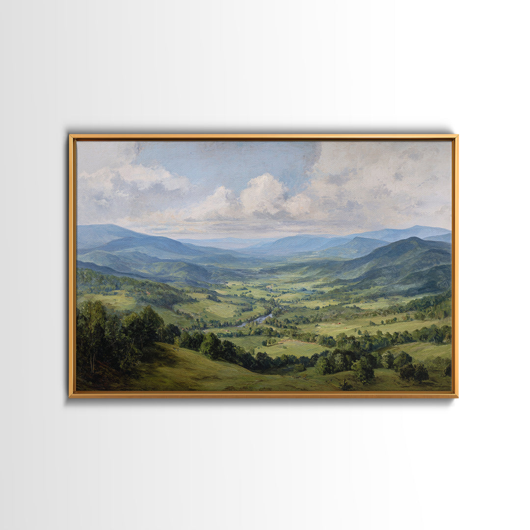 Classic Landscape with Rolling Green Hills Canvas Print, Bed and Breakfast Art, Luxury Decor, Living Room Decor, Fine Art, BAB-3x2-76