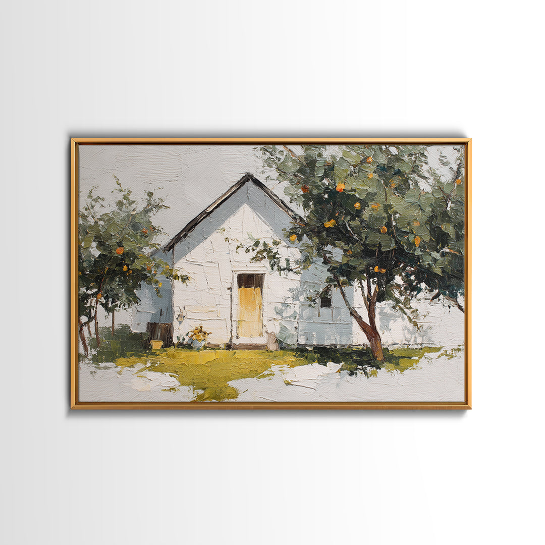 Apple Orchard Scene Canvas Print, Bed and Breakfast Art, Boho Decor, Living Room Decor, Oil Painting, Art Print, BAB-3x2-89