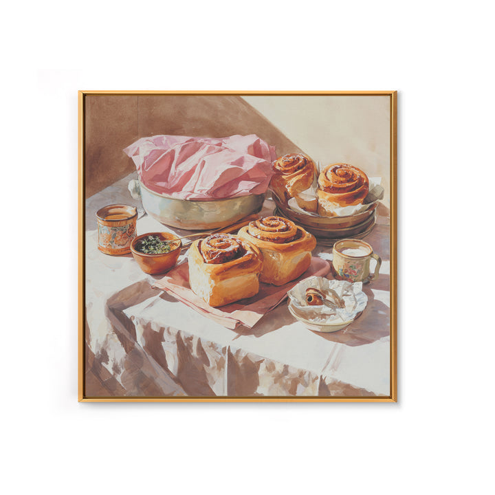 Cinnamon Rolls in a Warm Country Kitchen Canvas Print, Bakery Art, Digital Download Art, Bakery Decor, Fine Art, Patisserie, BAK-1x1-35
