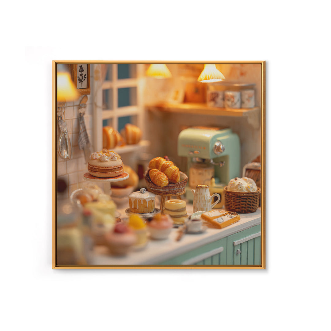 French Patisserie Window Display of Pastel Pastries Canvas Print, Bakery Art, Kids Art, Bakery Decor, Fine Art, Patisserie, BAK-1x1-50