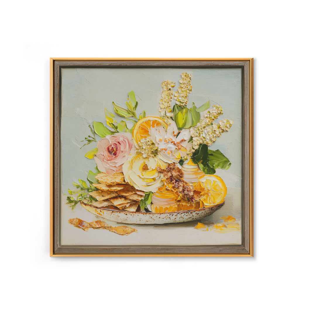 Cupcake Bouquet Painted Framed Canvas Print, Bakery Art, Kitchen Wall Decor, Bakery Decor, Patisserie, Whimsical Wall Art, BAK-1x1-7