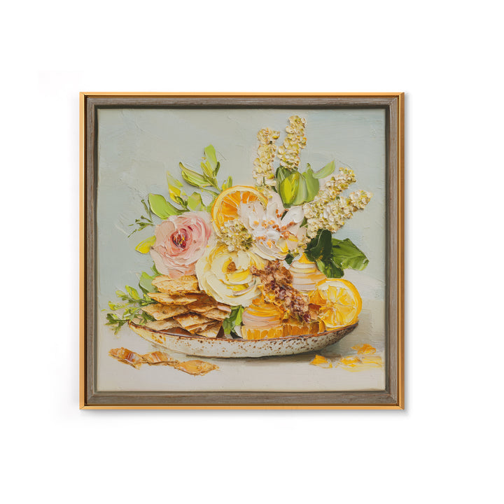 Cupcake Bouquet Painted Framed Canvas Print, Bakery Art, Kitchen Wall Decor, Bakery Decor, Patisserie, Whimsical Wall Art, BAK-1x1-7