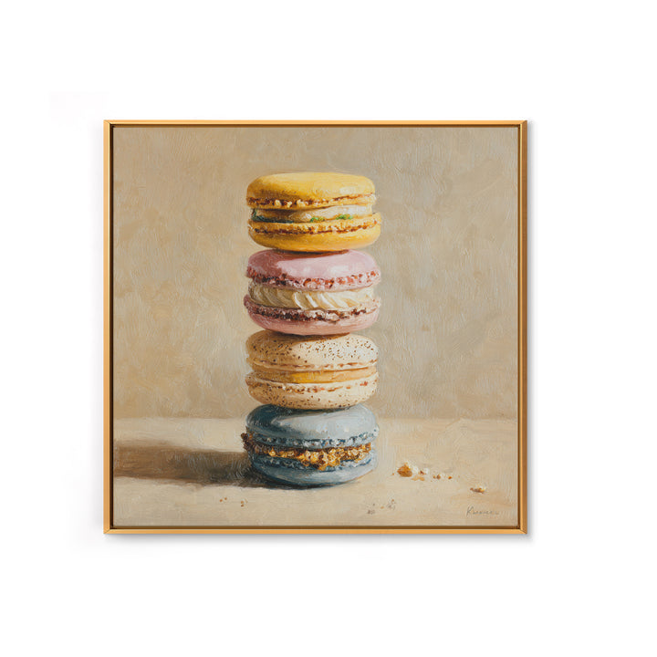 Single Perfect Macaron Tower Canvas Print, Bakery Art, Statement Artwork, Bakery Decor, Fine Art, Patisserie, Art Print, BAK-1x1-75