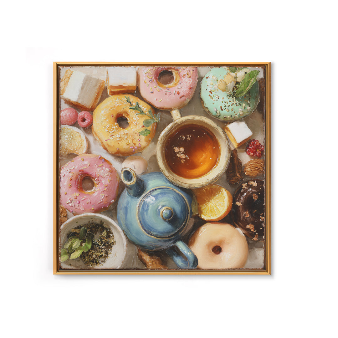 Whimsical Donut Assortment Canvas Print, Bakery Art, Statement Artwork, Bakery Decor, Fine Art, Patisserie, Art Print, BAK-1x1-9