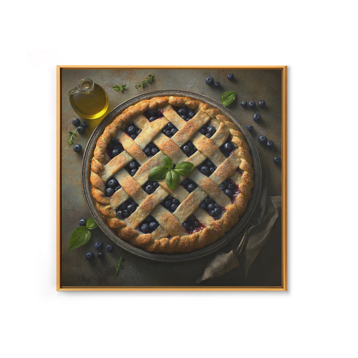 Blueberry Galette with Rustic Farmhouse Texture Canvas Print, Bakery Art, Fine Art Print, Bakery Decor, Fine Art, Patisserie, BAK-1x1-95